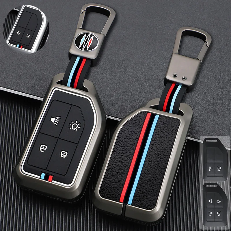 

2 4 Buttons Zinc Alloy +Silicone Full Cover Car Key Case for Volvo FH16 CARGO 555 FM Heavy Truck Remote Key Protection Shell Bag