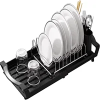 Étagère de rangement de cuisine extensible en acier au carbone, à espacement large, avec drainage automatique, grande capacité, anti-humidité et anti-rouille 6