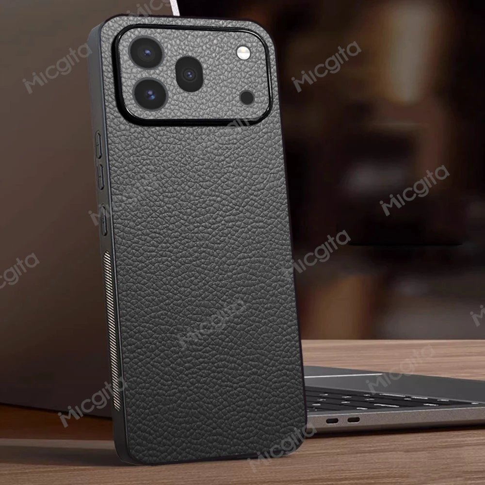 Luxury Leather Shockproof Business Case - Durable Protective Cover