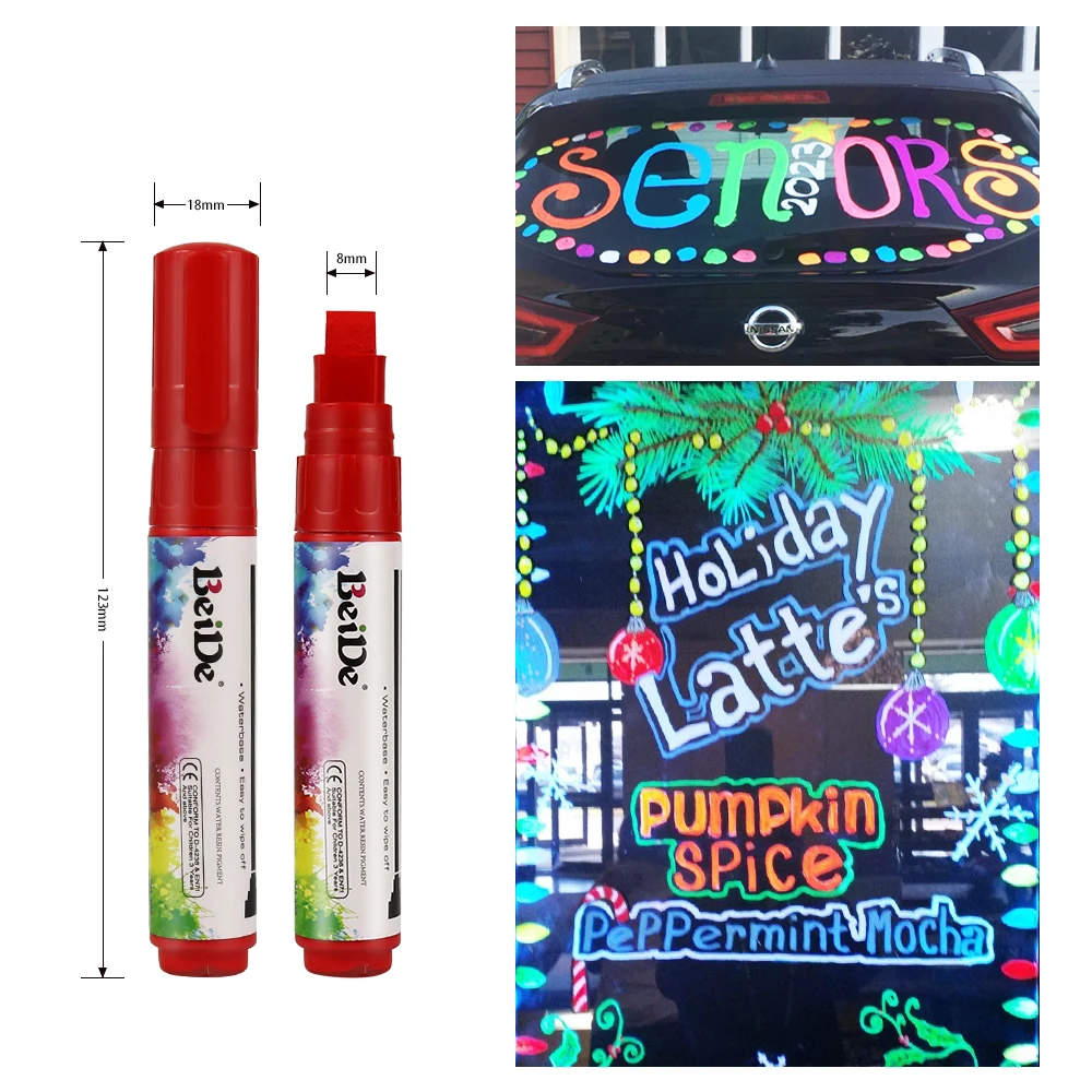 1 Pcs 10 Colors Highlighter Fluorescent Liquid Chalk Marker Pens for Art Painting LED Writing Board Blackboard 8mm images - 6