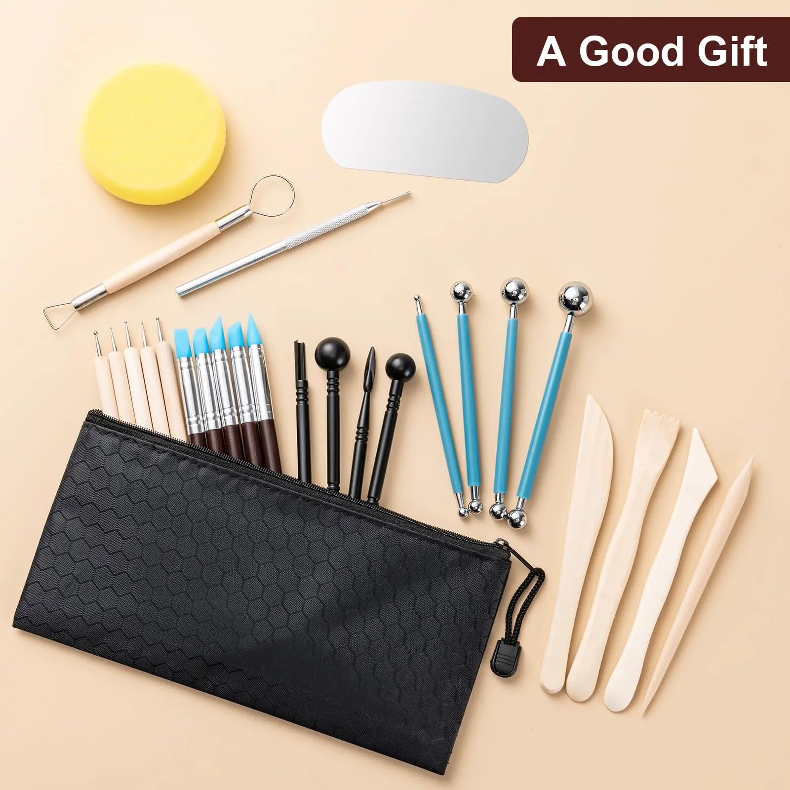 Clay Tools Kit, 27 PCS Pottery Tools, Practical Polymer Clay Sculpting Tools Kit, Air Dry Set for Adults, Potte