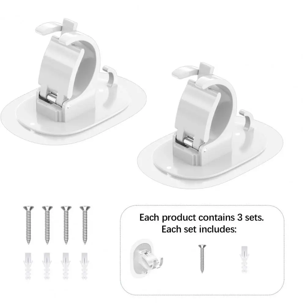 

Clothes Drying Rod Holders Self-adhesive Curtain Rod Hooks with Anti-slip Design for Bedroom Room Easy Installation No Drilling