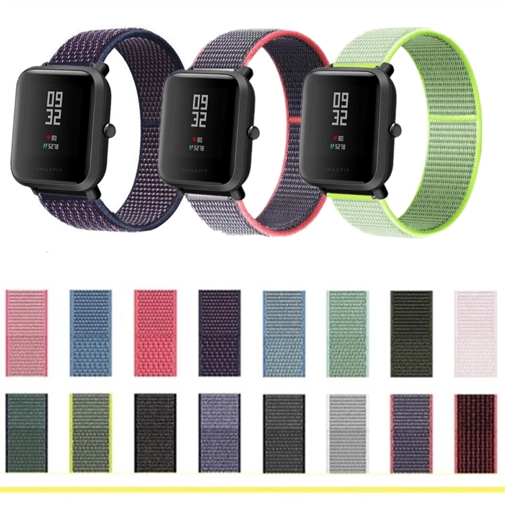 

For Xiaomi Huami Amazfit GTS 2 mini 2e 3 GTR 42mm Loop Woven Wrist Strap For Amazfit Bip U Pro Zepp E Sport Breathable Watchband