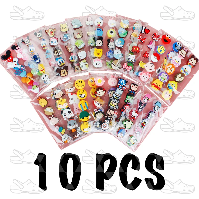10шт Crocs Charms Disney Pack Japan Anime Set Marvel Cartoon Accessories Симпатичные булавки Custom Demon Slayer Оптовая
