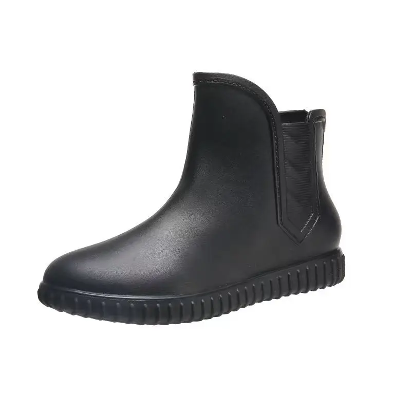 2023 New Women's Rain Boots Free Shipping Waterproof Ankle Garden Work Rubber Shoes Plush Socks Kitchen Work Shoes Rubbers Shoes