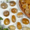 Natural Golden Quartz Heart Pocket  Yellow Hematoma Palm  Premium Yellow Blood Cells For  Rolling Home Decor Beautiful Gift 6