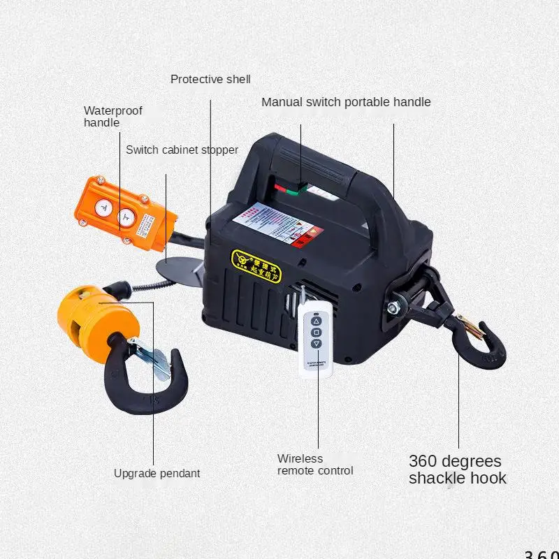 500Kg Portable Crane Electric Hoist For Cars Home Improvement Cargo Handling Production Workshop Lifting
