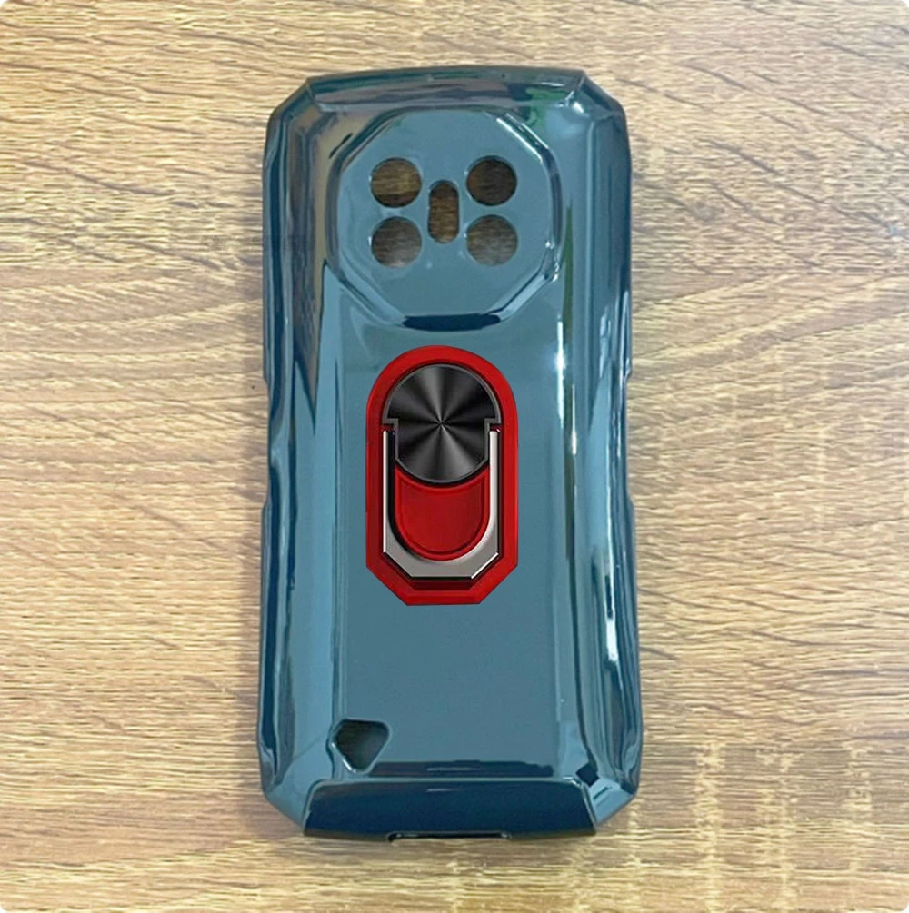 Enhanced Soft TPU Silicone Phone Case with Back Finger Ring Bracket - Fits 5.5 Phones