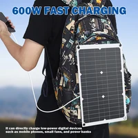 Kit de panneaux solaires 600W, onduleur de puissance 6000W, contrôleur de charge solaire 100A, système d'énergie solaire hors réseau pour la maison, DC12V vers AC220V 2