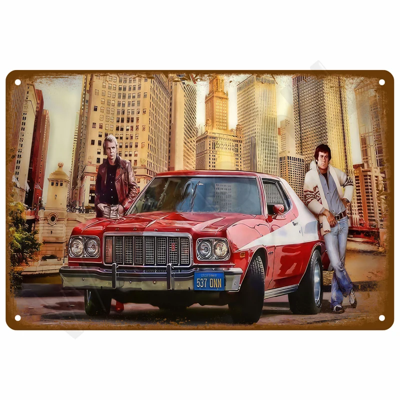 Retro Tin Sign Wall Art - Vintage Aesthetic Metal Plate Decor