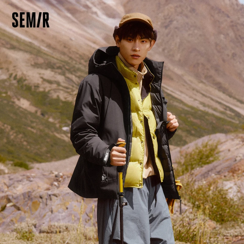 Semir Down Jacket Men Rainproof and Windproof Parka Winter New Warm Casual Outerwear