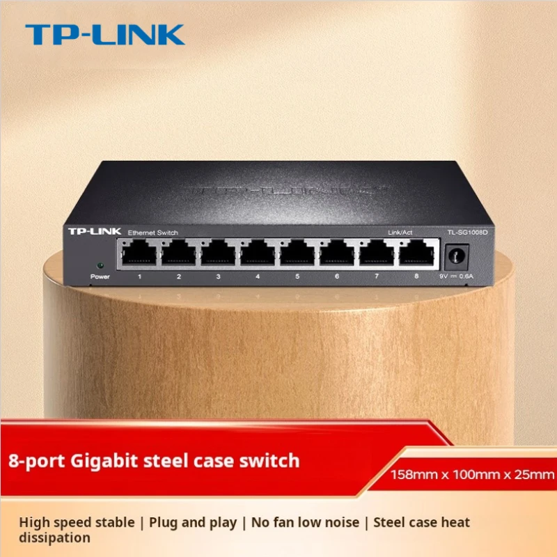 

TP-LINK 8-port Gigabit Switch Enterprise Switch Monitor Network Cable Splitter Shunt Metal TL-SG1008D Switch Ethernet 1000 Mbps