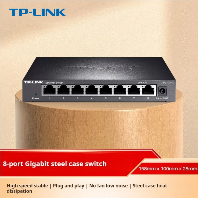 Tp-Link Switch Gigabit A 8 Porte Switch Aziendale Monitor Cavo Di Rete Splitter Shunt Metal Tl-Sg1008D Switch Ethernet 1000 Mbps