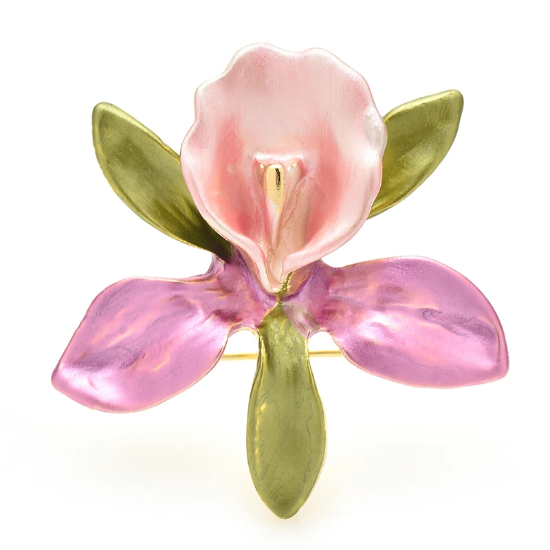 

Wuli&baby Charming Flower Brooches For Women Unisex High Quality Beautiful Enamel Lily-flower Plants Party Office Brooch Pins