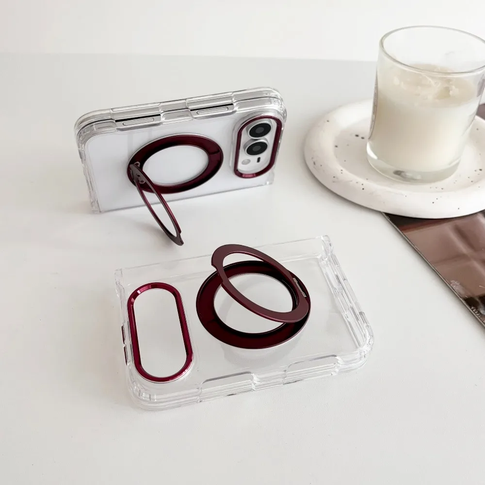 Luxury Magnetic Phone Case with 360° Rotating Ring Holder and Kickstand