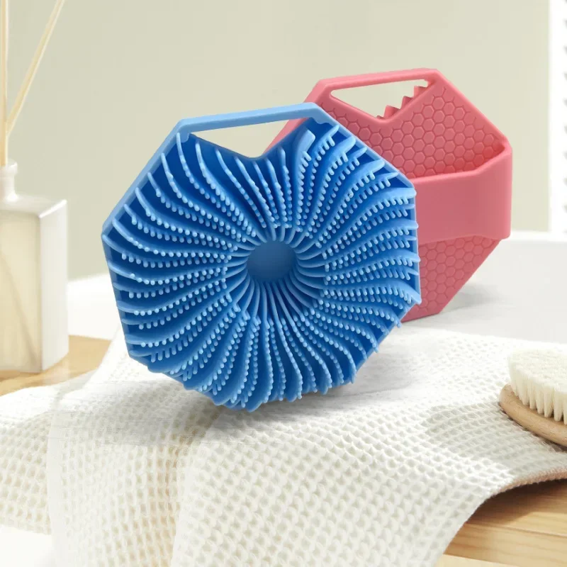 Amazon Best Seller Bath Towel Scrubber Massage Bath Brush Exfoliating Silicone Shower Brush Back Scrubber Mud Removal Tool 2