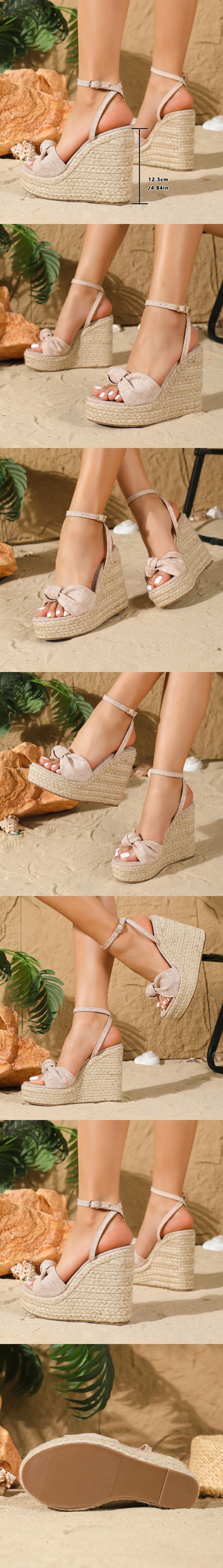 Sandali con zeppa bohémien da donna con cinturino e punta aperta_voghion.com
