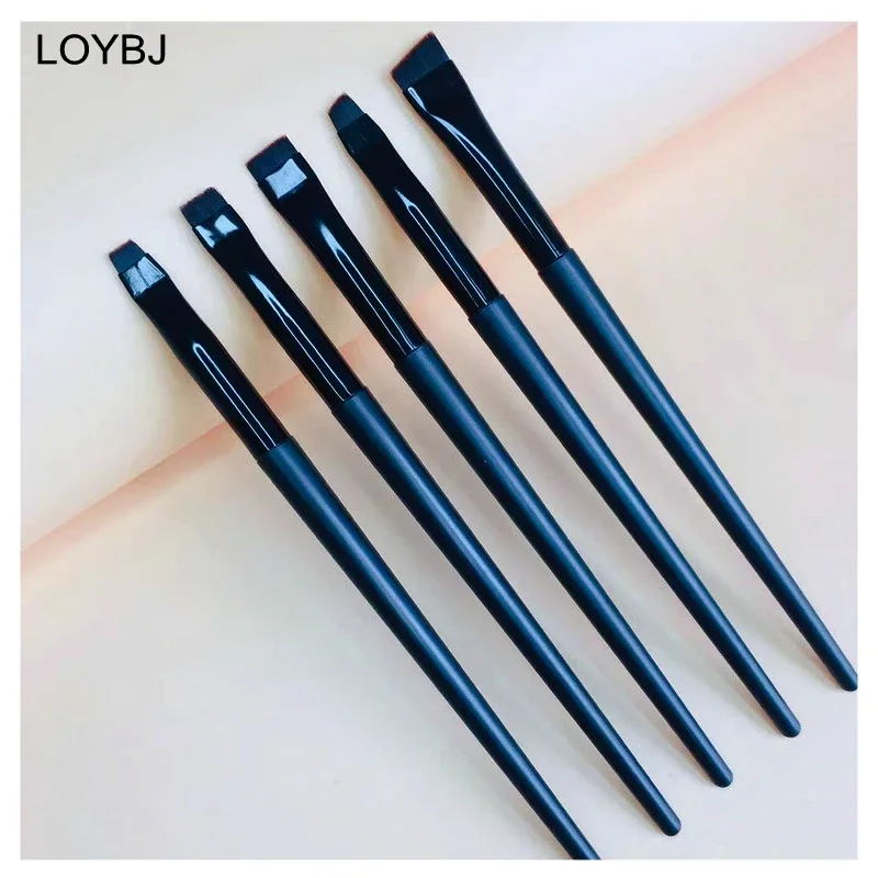 LOYBJ Thin Eyebrow Eyeliner Brush Super Fine Angled Brow Contour Brush Portable Women Eyebrow Liner Cream Cosmetic Makeup Tools