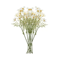 Vibrant Artificial Daisy Bouquet - UV Resistant Wildflower Stems with Lush Greenery (White)
