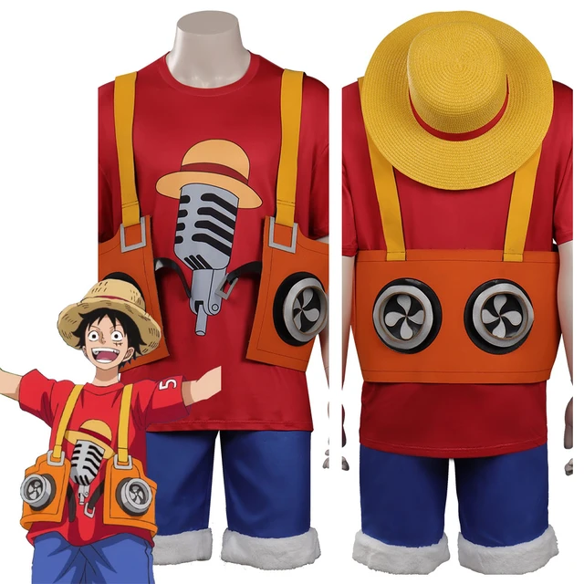 Anime Luffy Cosplay Fantasia Filme Vermelho Traje Festa De Halloween Trench  Preto Teatro Edição Luffy Desempenho Roupas - Trajes De Cosplay - AliExpress