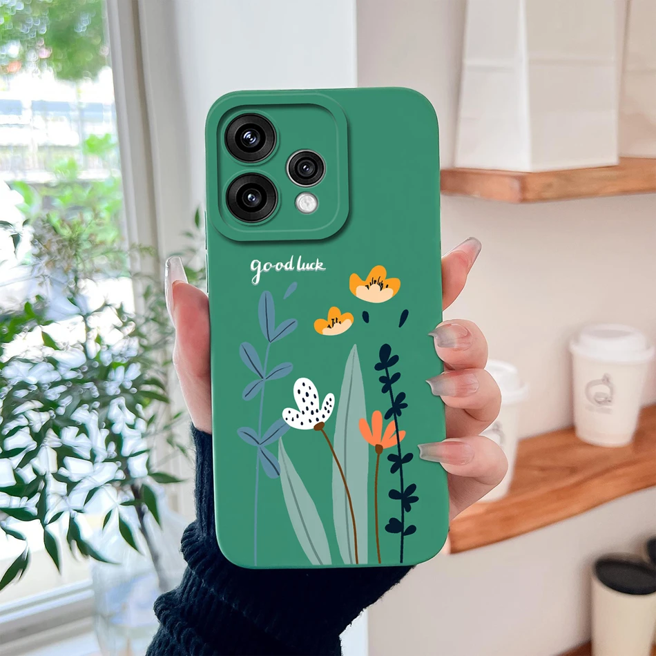 Candy Painted Flowers Lens Protection Soft Silicone Phone Case Cover