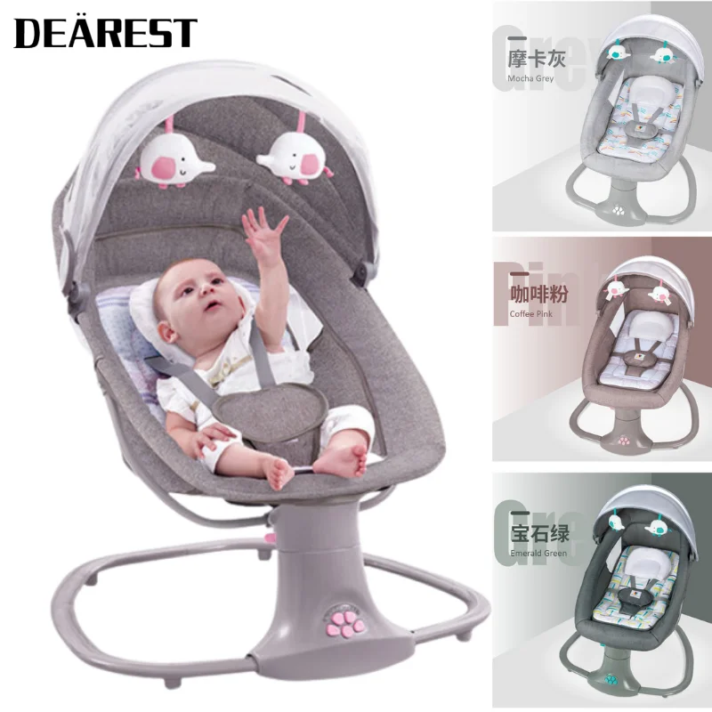 Elétrica bebê balanço cadeira de balanço com música Bluetooth,  espreguiçadeira, salão, descansando, berço, controle remoto