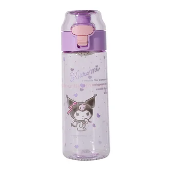 550ml Kawaii Sanrio Water Bottle Kuromi Cinnamoroll Cartoon Anime Glass Cup Sleeve Toys For Kids Kawaii Bottle Gift Water Cup 5