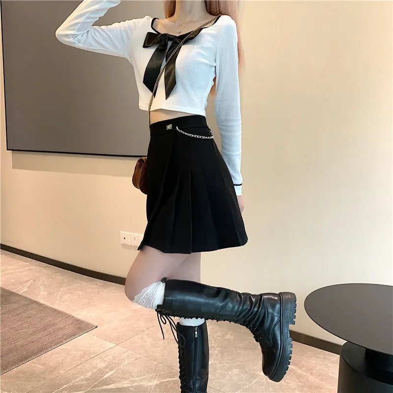 High Waist Mini Skirts Women New 2022 Korean Style Streetwear All-match Solid Color Ladies A-line Short Pleated Skirt purple skirt