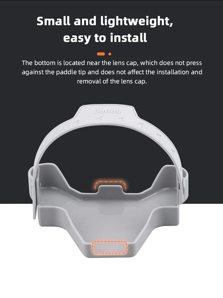 Propeller Holder for DJI Mini 3/3 Pro, the bottom is located near the lens cap, which does not press against the paddle tip .