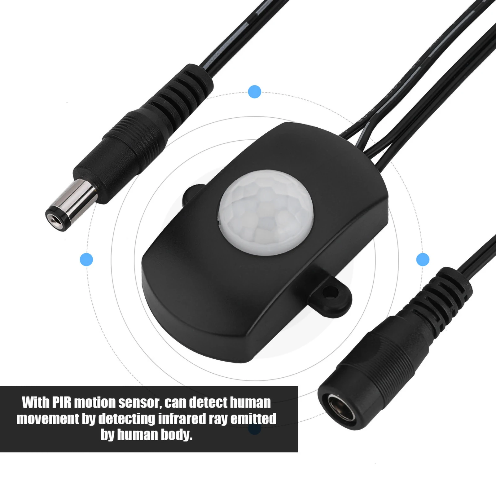 5A 6‑24V Human Body Sensor Detector Body Infrared Detector Switch Portable Eco-friendly Adjustable for Bathroom Basement