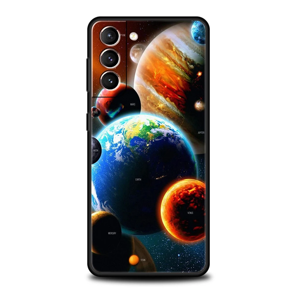 Galaxy Stars Silicone Phone Case - Beautiful Planet Design