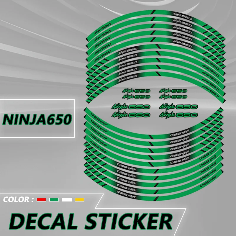 For Ninja400 Ninja650 Ninja1000 NINJA 650 400 1000 Motorcycle Wheel Sticker Reflective Rim Stripe Tape Decal Tire Sign Stickers 2 pcs business sign store opening signs decal do not disturb listing stickers pvc for window shop office the