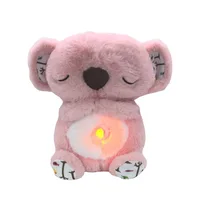 Breathing Bear Baby Soothing Otter Plush Doll Toy Baby Kids Soothing Music Baby Sleeping Companion Sound and Light Doll Toy Gift 1