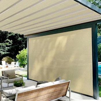 Outdoor garden sunshade net HDPE beige anti-ultraviolet for camping terrace cooling swimming pool sun protection summer sunshade