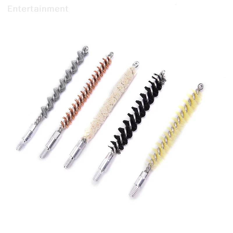5pcs/set .22cal/.30cal Pistol Rifle Gun Clean Brush Kit Pipe Brush Cleaning Kit