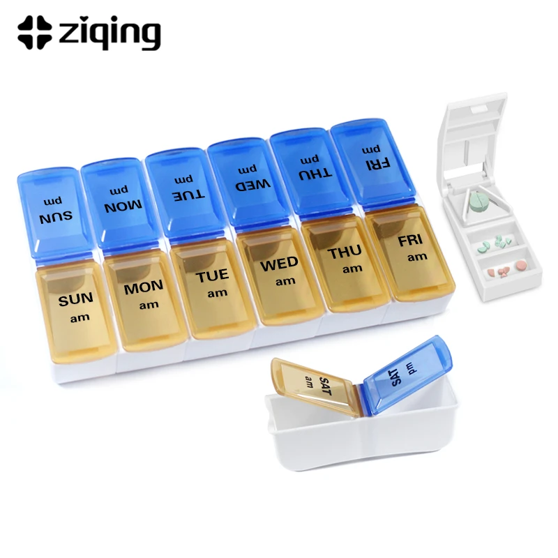 

14 Grids Weekly Pill Case Medicine Tablet Dispenser Organizer Pillbox Splitters Pillstorage Pastillero Container таблетница