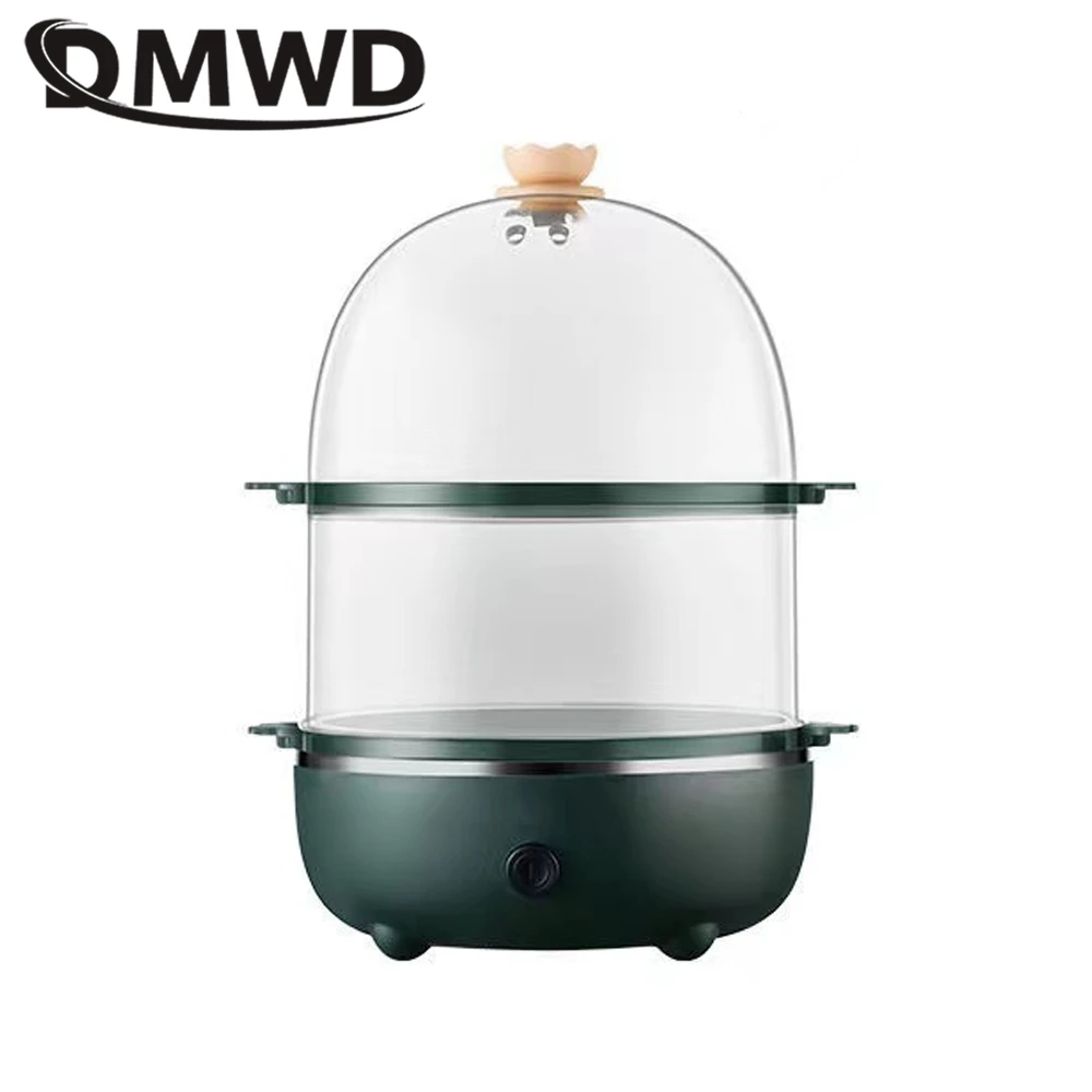 DMWD Household Electric Egg Cooker Mini Food Steamer Egg Boiler Breakfast Machine Custard Maker Automatic Power Off 220V