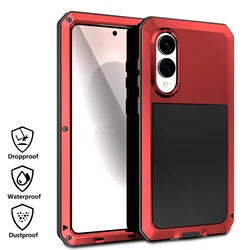 Shockproof Metal Armor Case with Tempered Glass Protection - Galaxy S20 Ultra (Red)
