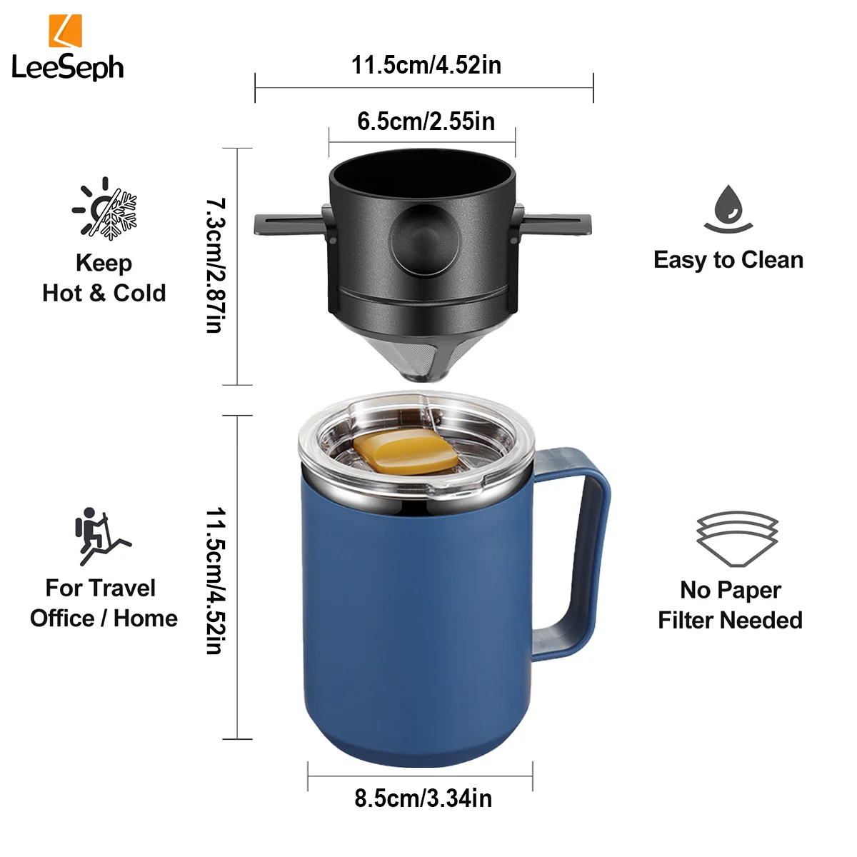مجموعة قهوة تخييم ستانلس ستيل قابلة للطي
