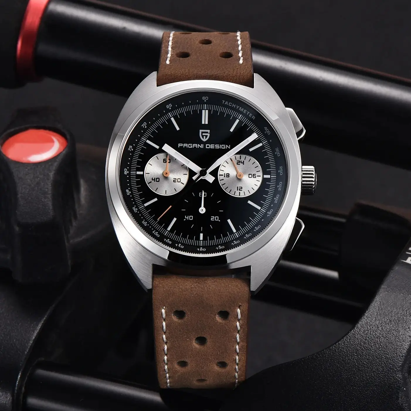 PAGANI-DESIGN-Panda-Dial-Quartz-Watch-for-Men-VK63-Movimento-Esporte ...