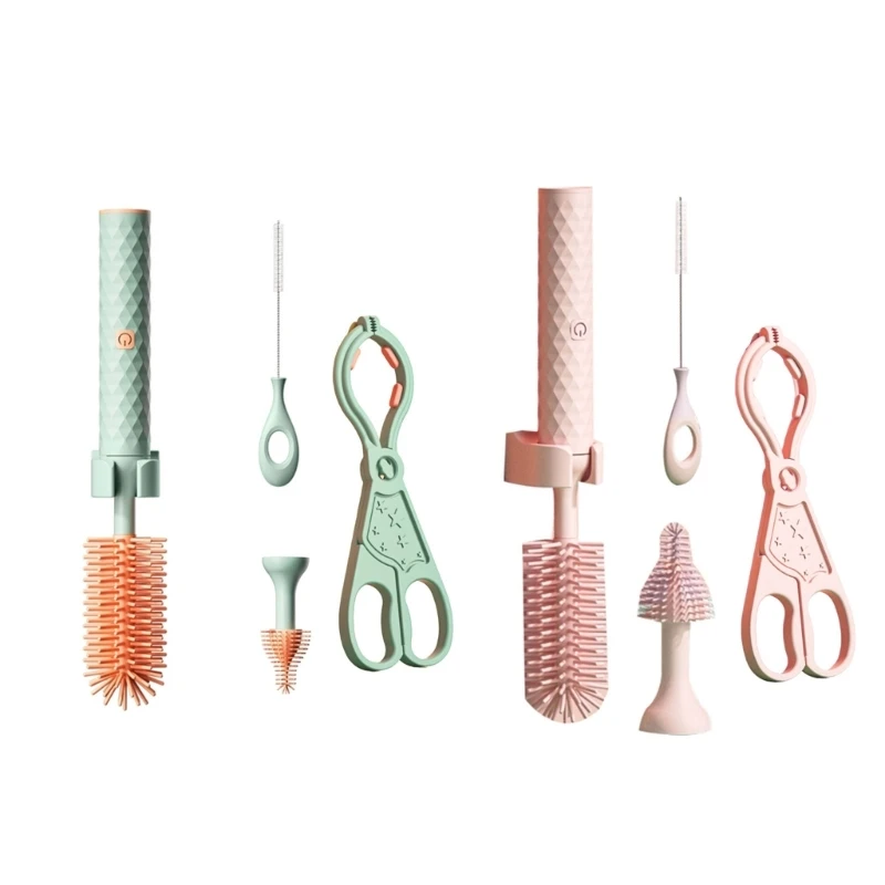 

Efficient Electric Bottle Brush Set Baby Bottle Cleaning Solution Easy to Use