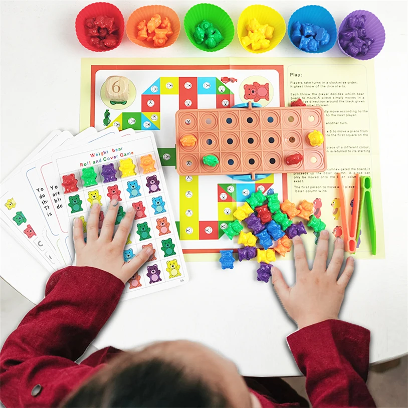 

Montessori Parish Color Rainbow Shape Matching Game Counting Bear Games Montessori 2 Years Old C64W