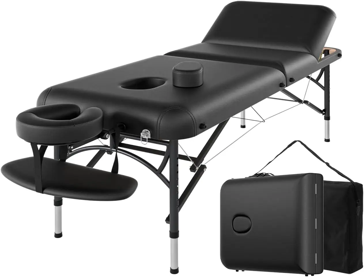 

CLORIS 84" Professional Massage Table Portable 3 Folding Lightweight Facial Salon Spa Tattoo Bed Height Adjustable with Carrying