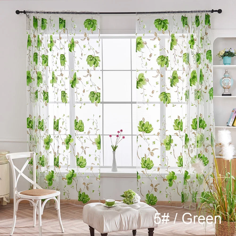1 Piece Modern Tulle Curtains for Living Room Bedroom Decoration Window Voiles Kitchen Tulle Curtain 1x2.7m Window Curtain 5