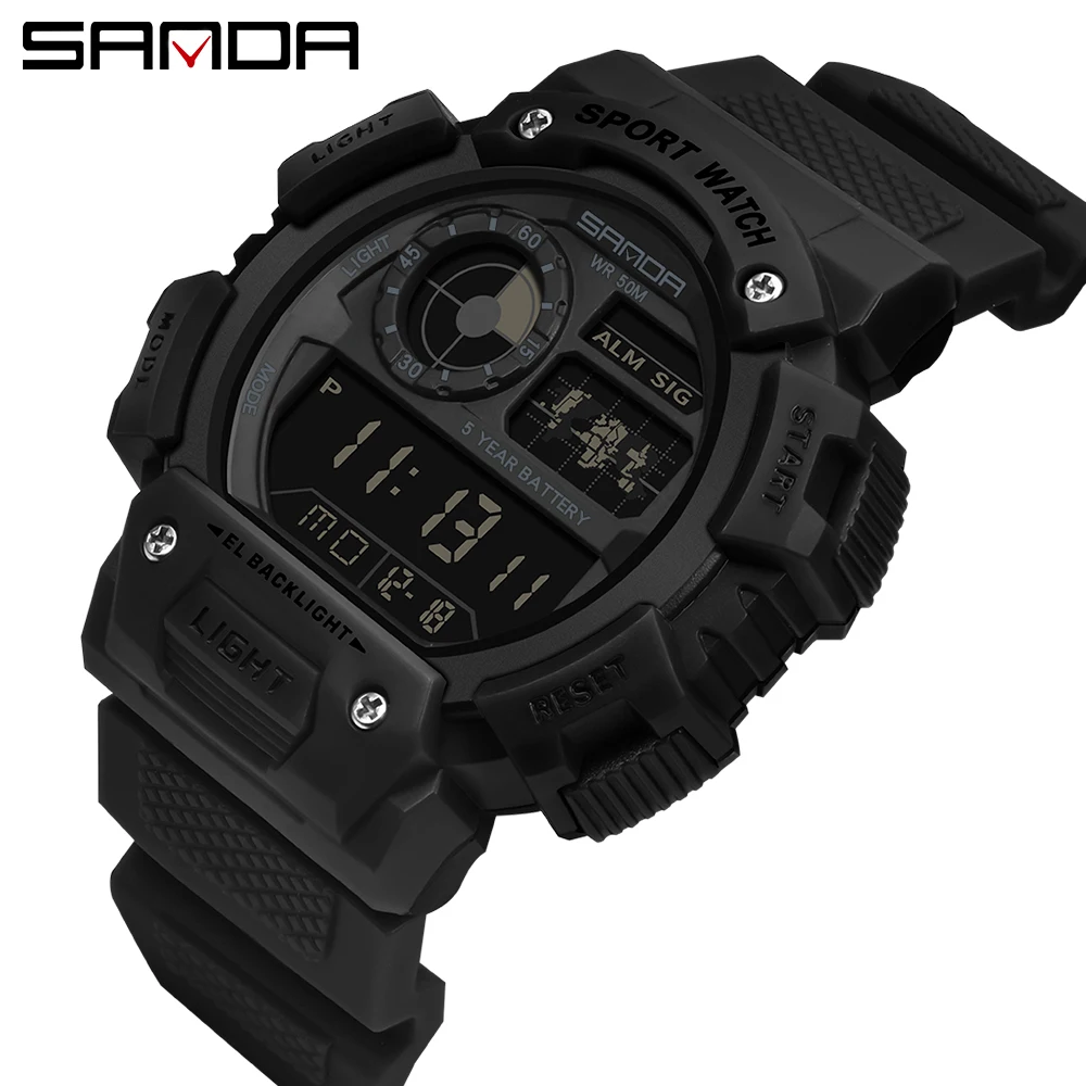 Sanda Watch Fashion Trend Men Electronic Watch Multifunctional