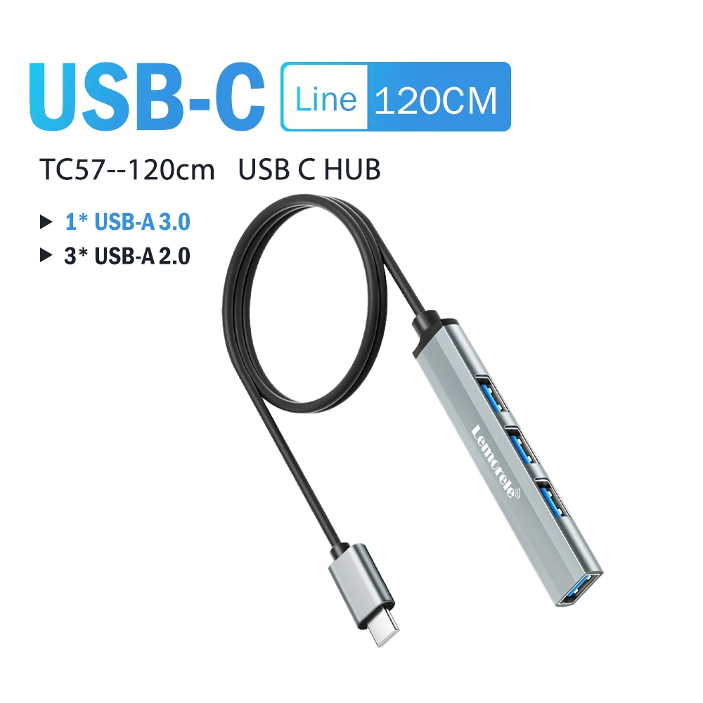Lemorele 4-Port USB-C/USB-A Hub Multi Splitter Adapter