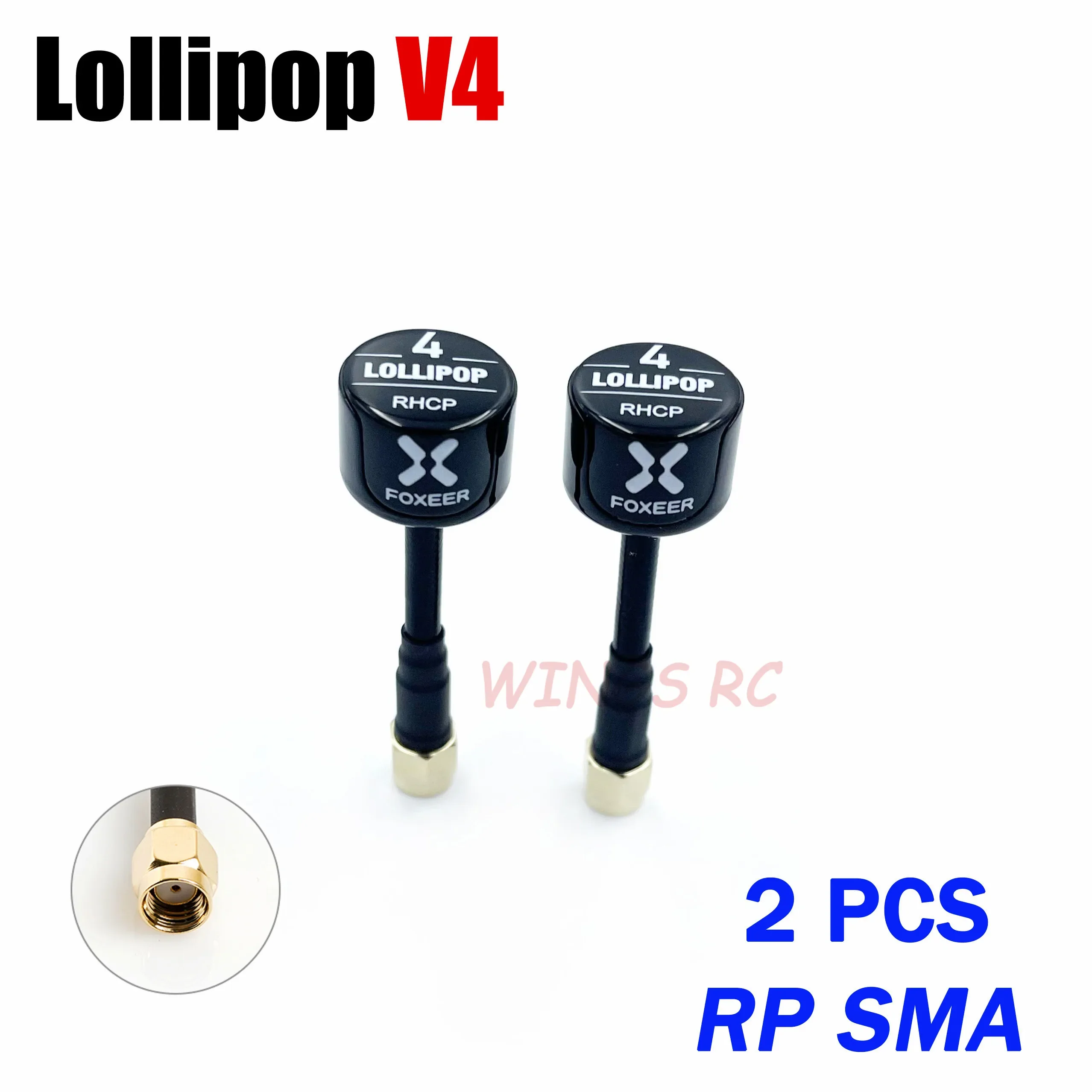 2pcs Black RPSMA V4