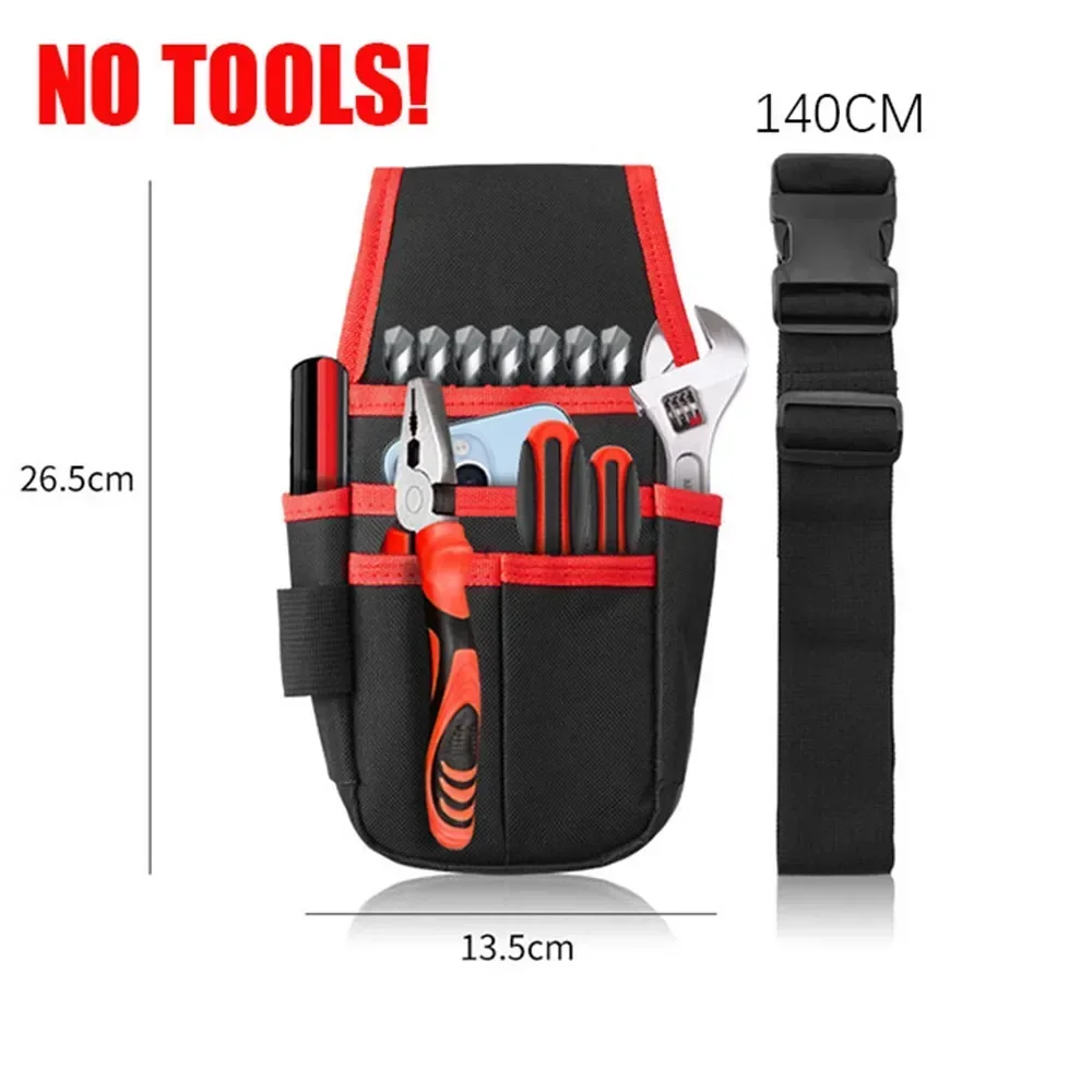 Electrician Tools Bag with 8 Internal Pockets Waist Pouch Belt Storage Holder Organizer Garden Tool Kits Waist Pack Oxford Cloth 6