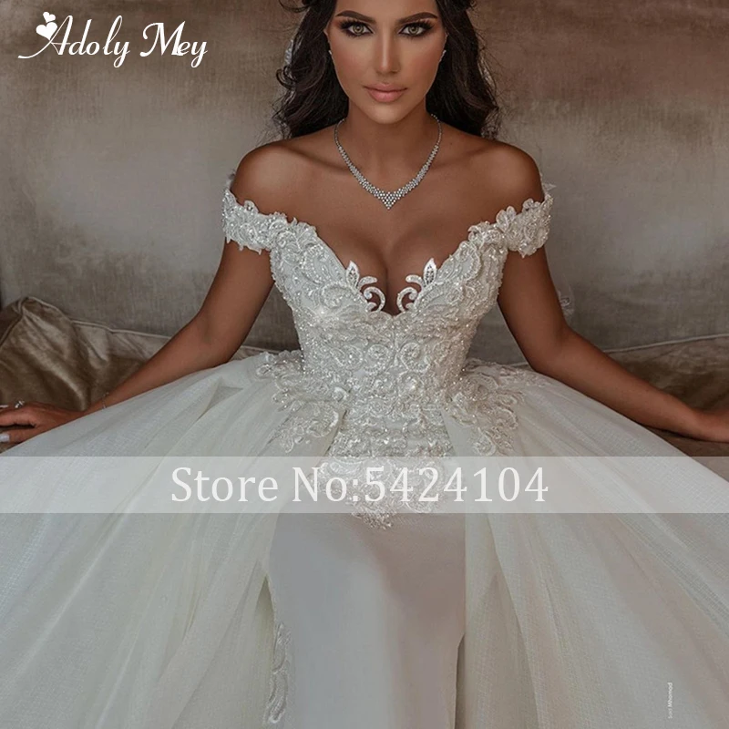 wedding dress for women Adoly Mey Sexy Sweetheat Neck Lace Up Mermaid Wedding Dress 2022 Luxury Beading Appliques Detachable Train Princess Bridal Gown affordable wedding dresses