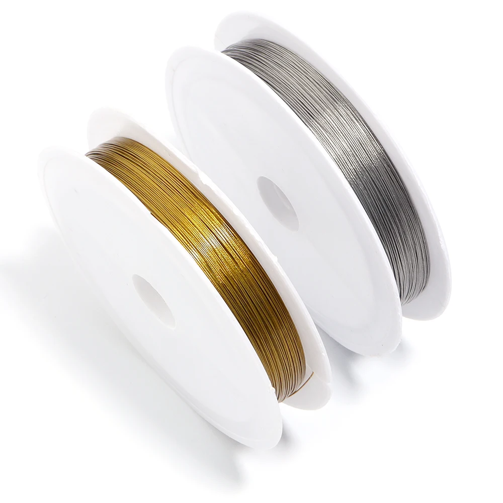 1롤/묶음 0.3-1mm 스테인리스 스틸 와이어 비딩 로프 코드 팔찌 목걸이 보석 DIY 공예 비딩 와이어 액세서리